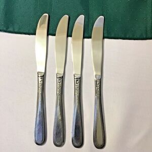 Stanley Roberts/Rogers Beaded Elegance Stainless Steel Dinner Knives Set of 4